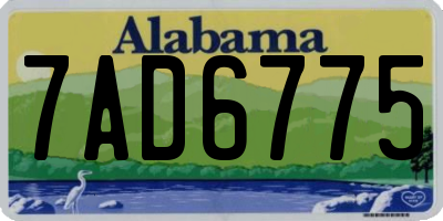 AL license plate 7AD6775