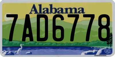 AL license plate 7AD6778