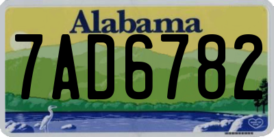 AL license plate 7AD6782
