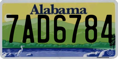 AL license plate 7AD6784