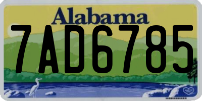 AL license plate 7AD6785
