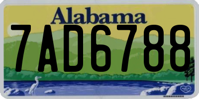 AL license plate 7AD6788