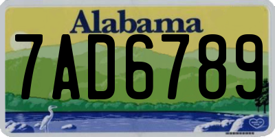 AL license plate 7AD6789
