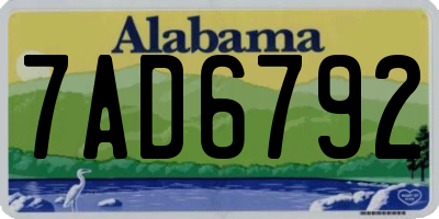 AL license plate 7AD6792