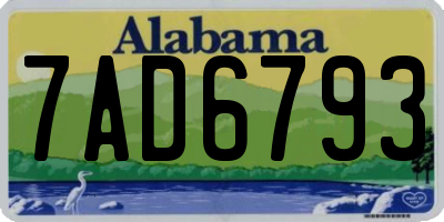 AL license plate 7AD6793