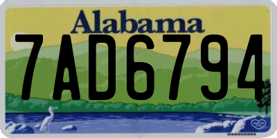 AL license plate 7AD6794