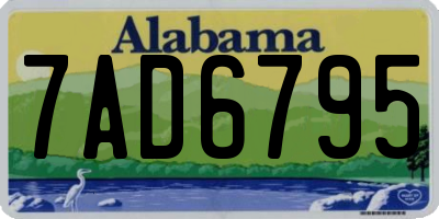 AL license plate 7AD6795