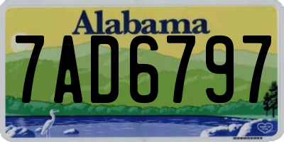 AL license plate 7AD6797
