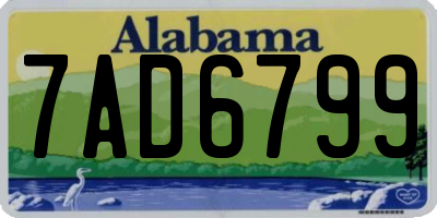 AL license plate 7AD6799