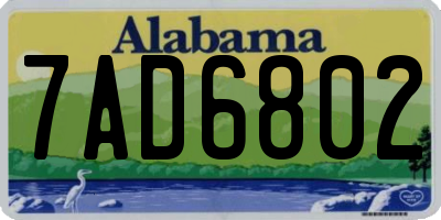 AL license plate 7AD6802