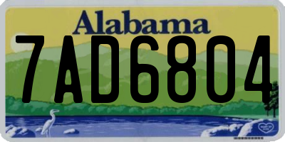 AL license plate 7AD6804