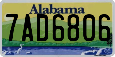 AL license plate 7AD6806