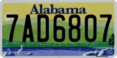AL license plate 7AD6807
