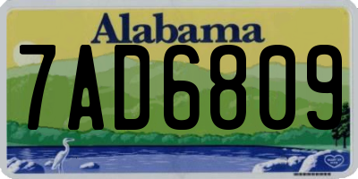 AL license plate 7AD6809