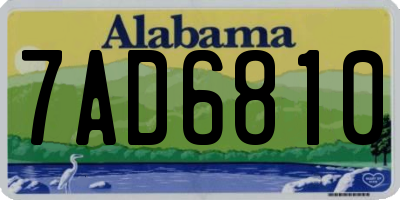 AL license plate 7AD6810