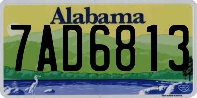 AL license plate 7AD6813