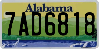 AL license plate 7AD6818