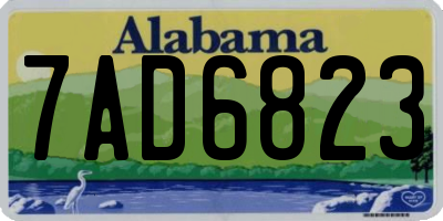 AL license plate 7AD6823