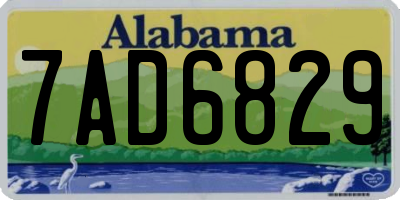 AL license plate 7AD6829