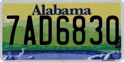 AL license plate 7AD6830