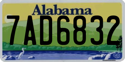 AL license plate 7AD6832