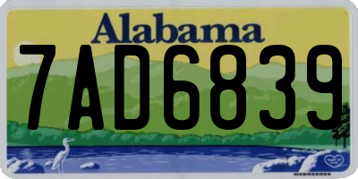 AL license plate 7AD6839