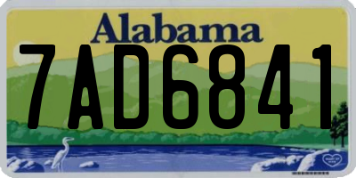 AL license plate 7AD6841