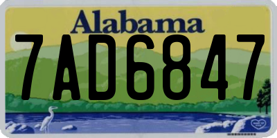 AL license plate 7AD6847