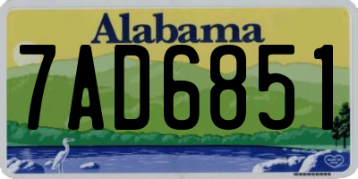 AL license plate 7AD6851