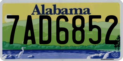 AL license plate 7AD6852