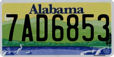 AL license plate 7AD6853