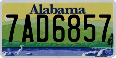 AL license plate 7AD6857