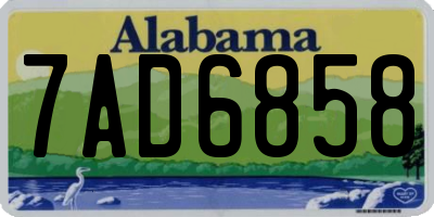 AL license plate 7AD6858