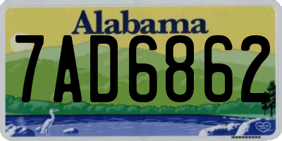 AL license plate 7AD6862