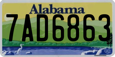 AL license plate 7AD6863