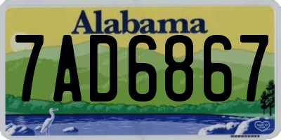 AL license plate 7AD6867