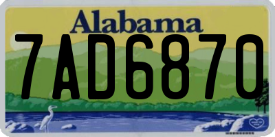 AL license plate 7AD6870