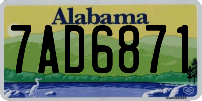 AL license plate 7AD6871