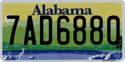 AL license plate 7AD6880