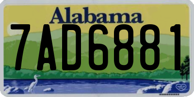 AL license plate 7AD6881