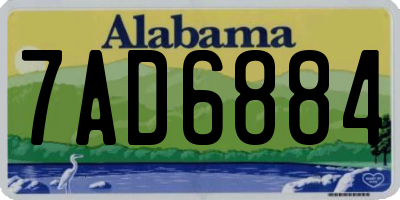 AL license plate 7AD6884