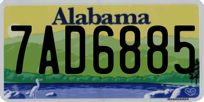 AL license plate 7AD6885
