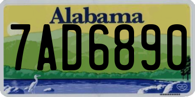 AL license plate 7AD6890