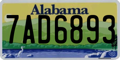 AL license plate 7AD6893
