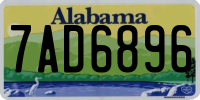 AL license plate 7AD6896