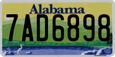 AL license plate 7AD6898