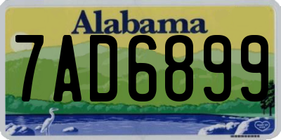 AL license plate 7AD6899
