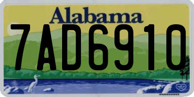 AL license plate 7AD6910