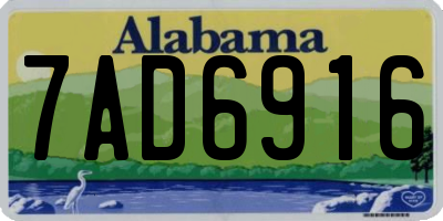 AL license plate 7AD6916