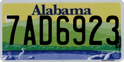 AL license plate 7AD6923